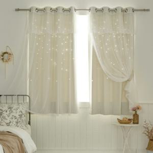 디망쉬스타펀칭암막+디망쉬레이스창문커튼+커튼봉10자