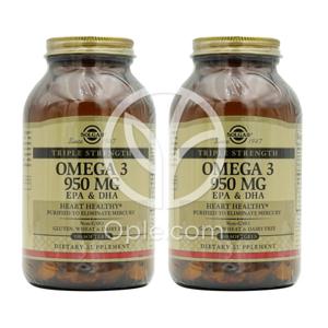 (오플닷컴) 2개 트리플 스트렝스 오메가3 950 mg EPA DHA 100 소프트젤 Solgar 빠른직구