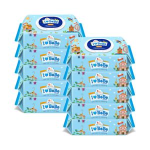 아이러브베베 블루 80매 10팩 캡형 아기물티슈 엠보싱 스타배송