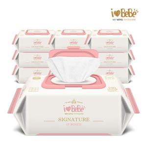 아이러브베베 시그니처 오로제 100매 10팩 캡형 아기물티슈