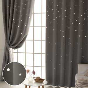 디망쉬스타 펀칭암막 대형커튼 2장+커튼봉15자