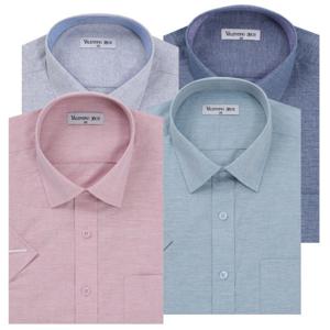 남자반팔셔츠 여름 정장 일자핏 남성 도트 와이셔츠