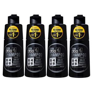 딱 한번 염색샴푸 (250ml)+4통 검정4개-비닐장갑24장