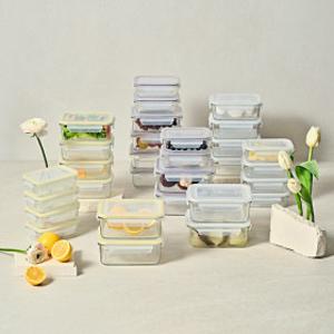 글라스락 유리 밀폐용기 직사각 10조 세트 택1 보관용기