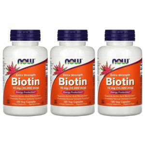 (아이허브) 3개X 엑스트라 스트렝스 비오틴 10mg(10000mcg) 베지 캡슐 120정 해외직구
