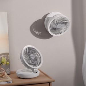 Edon 써큘레이터 선풍기 E808 무선 탁상용 벽걸이 2in1 4단계 풍력조절 LED 충전식 리모컨미포함