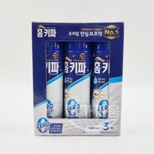 홈키파 수성 에어졸 제로 500ml 3개입 모기스프레이 모기 파리 해충 살충제 향zero 보존제zero 알코올zero