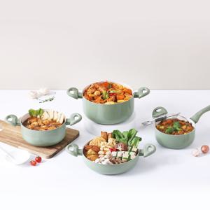쿠킨 인덕션 칼라냄비 4종 세트 (그린)