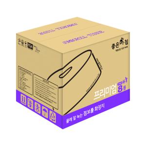 I좋은아침I 프리미엄 1겹500 대용량 점보롤 화장지/휴지/8롤 / 고급민자500 (8롤)