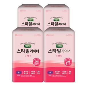 디펜드 스타일 라이너 여성 무향 롱 28p 4팩 성인용기저귀 패드