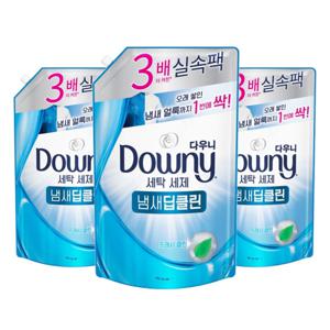 다우니 프리미엄 액체형 세제 냄새딥클린 블루 1.4L 3개