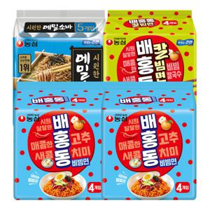 배홍동 비빔면 8입 +배홍동 칼빔면 4입 + 메밀소바 5입(총 17봉)