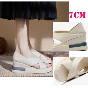 여성  웨지샌들 하이힐 샌들 통굽웨지샌들 토오픈힐 7cm