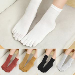 5켤레세트 여성 남성 공용 비비드컬러 고급 면 발가락 양말 중목