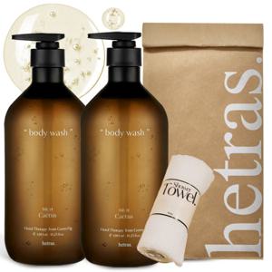 헤트라스 호텔테라피 퍼퓸 대용량 약산성 바디워시 클렌저 1013ml 선인장 2개입