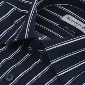 슬림핏셔츠 반팔 남자스트라이프셔츠 스판와이셔츠