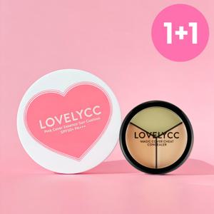 1+1 러블리씨씨 매직 커버 치트 컨실러 12g + 핑크 커버 에센스 선쿠션15g