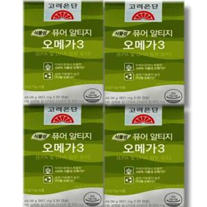 고려은단 식물성 퓨어 알티지 오메가3 60캡슐 4박스