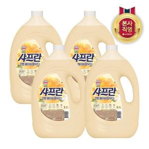 섬유유연제 코튼 베이비파우더 용기 3.1L X 4개