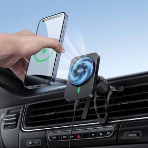 맥세이프 차량용 고속 무선 충전기 거치대 송풍구 쿨링팬 탑재 과열 방지 마그네틱 자석 16% 할인