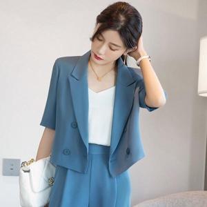 여성 여름 봄 자켓 점퍼 정장 세트 바지 투피스 셋업 정장자켓 여성 린넨 반팔 자켓 브랜드