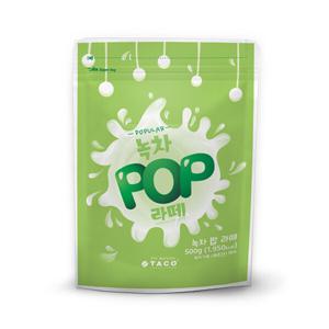 타코 녹차 팝 라떼 500g 1박스 10개 녹차가루 그린티