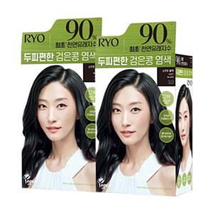 려 두피편한 검은콩 염색 3.0 소프트블랙 120g 2개 / 새치머리용 염색약