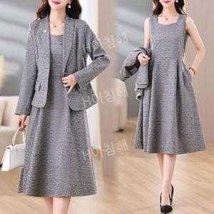 여성 투피스/세트/초추천중년여성 원피스 자켓 정장세트 투피스 중년 여성투피스세트