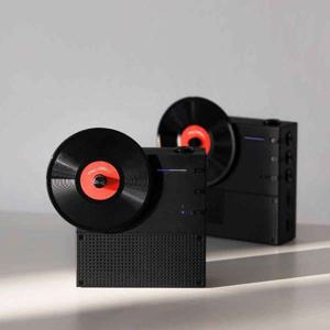 루오딘 디스코 레트로 미니 휴대용 무선 블루투스 스피커 노래가 재생시 CD 회전 추가 CD 증정 이벤트