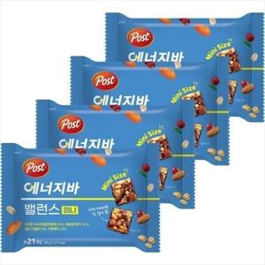 포스트 에너지바 밸런스 미니 231g(21개입)x4개/2세트구매시 1000원 할인x넉넉한 유통기한