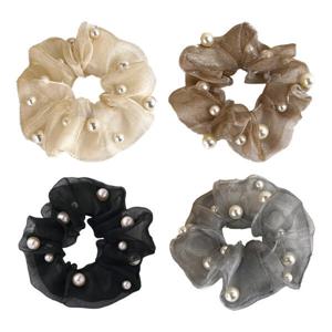 쉬폰 곱창밴드 머리끈 진주 곱창끈 헤어스크런치 헤어끈 ODM-HAIRBAND3