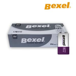 벡셀 BEXEL 망간건전지 9V(6F22) 10입(10P) 사각 건전지 쉬링크 타입