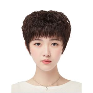 GBKING 중년여성 전체가발 옥수수펌 엄마 통가발 인모가발