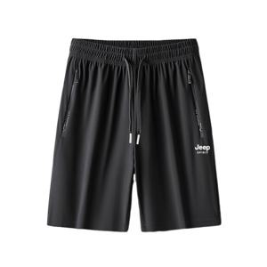 지프스피릿 JEEP SPIRIT 1+1 남성 쿨링 지퍼 스판 반바지 편한 와이드 5부 팬츠 7563
