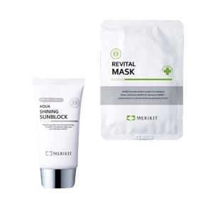 메리키트 아쿠아 샤이닝 선블록 60ml +마스크팩