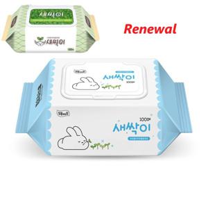 새싹이 물티슈 캡100매x20팩 대용량 유아용 저자극 물티슈