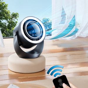 터빈형 소형 순환 충전형 선풍기 무선 탁상식 걸이식 서큘레이터 선풍기 무드등 기능탑재