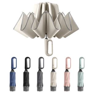 거꾸로 3단 자동우산 자외선차단 걸이형 손잡이 양우산