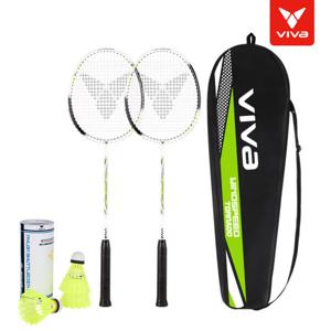 비바 윈드스피드 토네이도 배드민턴 2인 라켓 + 셔틀콕 3입 세트 라켓2개+셔틀콕3개 세트 학교체육/체육수업