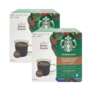 스타벅스 캡슐커피 하우스블렌드 (8.5gx12개입)x2팩 돌체구스토 네슬레 커피