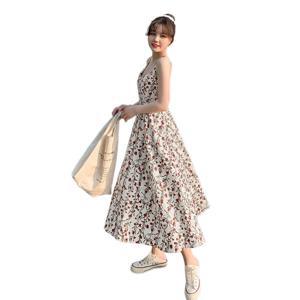 1+1  플라워 나시 원피스 여성복 여름 패션 A라인 스커트 패션 미디스커트