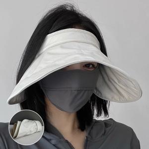 챙넓은 자외선차단 돌돌이 썬캡 여성 여름 햇빛가리개 선캡 모자