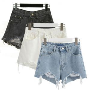 여성 빈티지컷팅 데님 숏팬츠 A라인 여름 청반바지 여자 바지