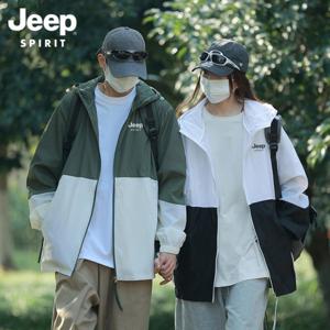 지프스피릿 JEEP SPIRIT 자외선차단 바람막이 점퍼 여름 후드집업 방수 자켓 얇은  냉감 후드티 7705