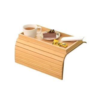 접이식 대나무 소파 팔걸이 트레이 원목 간식 과일 거실 사이드 수납 쟁반