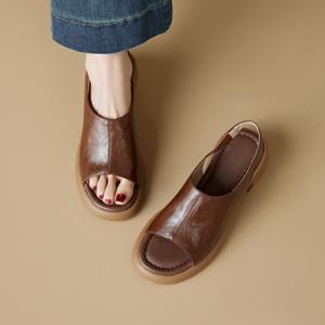 여성샌들 여름샌들 오픈토 통굽 샌들