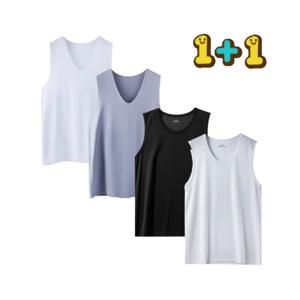 1+1 슬기로운 여름 생활 무봉제 V라인 민소매 쿨티셔츠 런닝 2장을 7천원대로 가져가셔요~