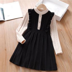 SUTA 원피스 여아 원피스 학생 원피스 고학년 니트 프릴 하객 촬영 콩쿨 연주회 원피스 TS537