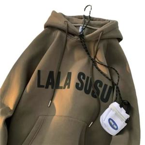 1 + 1 가을 겨울 군중후드 남학생 헐렁헐렁 나른한 트렌드 긴팔 기모 두꺼운 외투