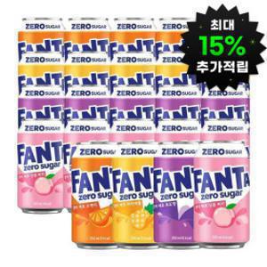 (최대 15%적립)환타 제로 오렌지+파인+포도+피치 350ml 4종 6입 (총 24캔)